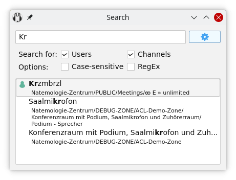 Search dialog